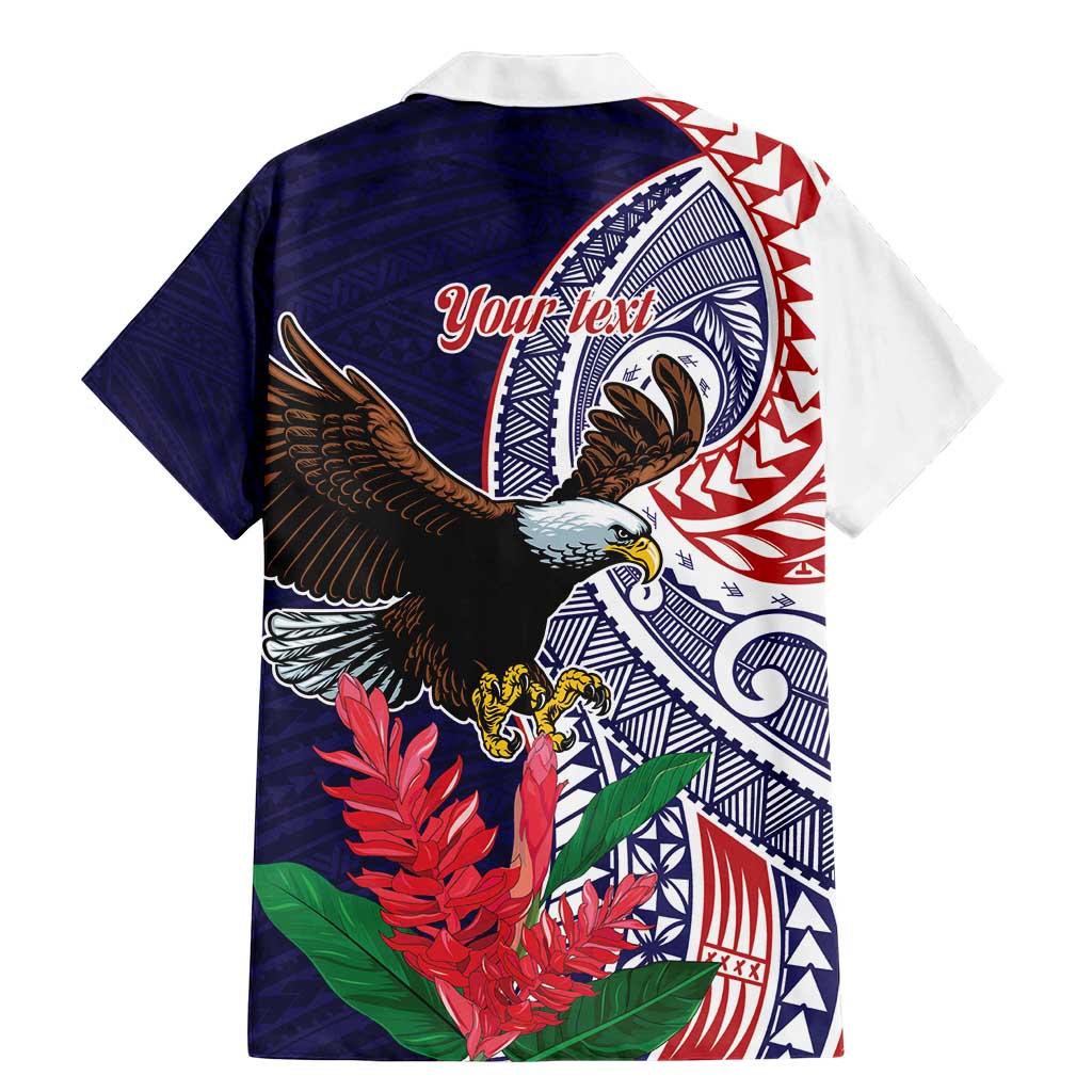 American Samoa Bald Eagle Personalized Family Matching Mermaid Dress and Hawaiian Shirt Polynesian Teuila Flowers LT9 - Polynesian Pride