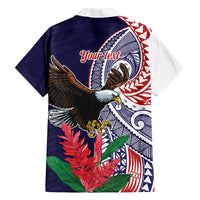 American Samoa Bald Eagle Personalized Family Matching Puletasi and Hawaiian Shirt Polynesian Teuila Flowers - Polynesian Pride