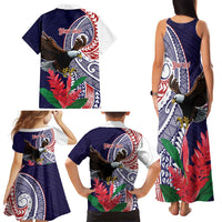 American Samoa Bald Eagle Personalized Family Matching Tank Maxi Dress and Hawaiian Shirt Polynesian Teuila Flowers LT9 - Polynesian Pride