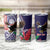American Samoa Bald Eagle Personalized Tumbler Cup Polynesian Teuila Flowers - Polynesian Pride