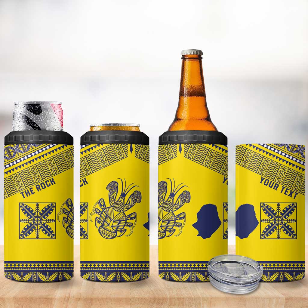 Niue Crab Personalised 4 in 1 Can Cooler Tumbler Niuean Hiapo Pattern - Polynesian Pride