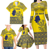 Niue Crab Personalised Family Matching Long Sleeve Bodycon Dress and Hawaiian Shirt Niuean Hiapo Pattern LT9 - Polynesian Pride