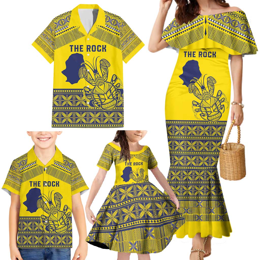 Niue Crab Personalised Family Matching Mermaid Dress and Hawaiian Shirt Niuean Hiapo Pattern LT9 - Polynesian Pride