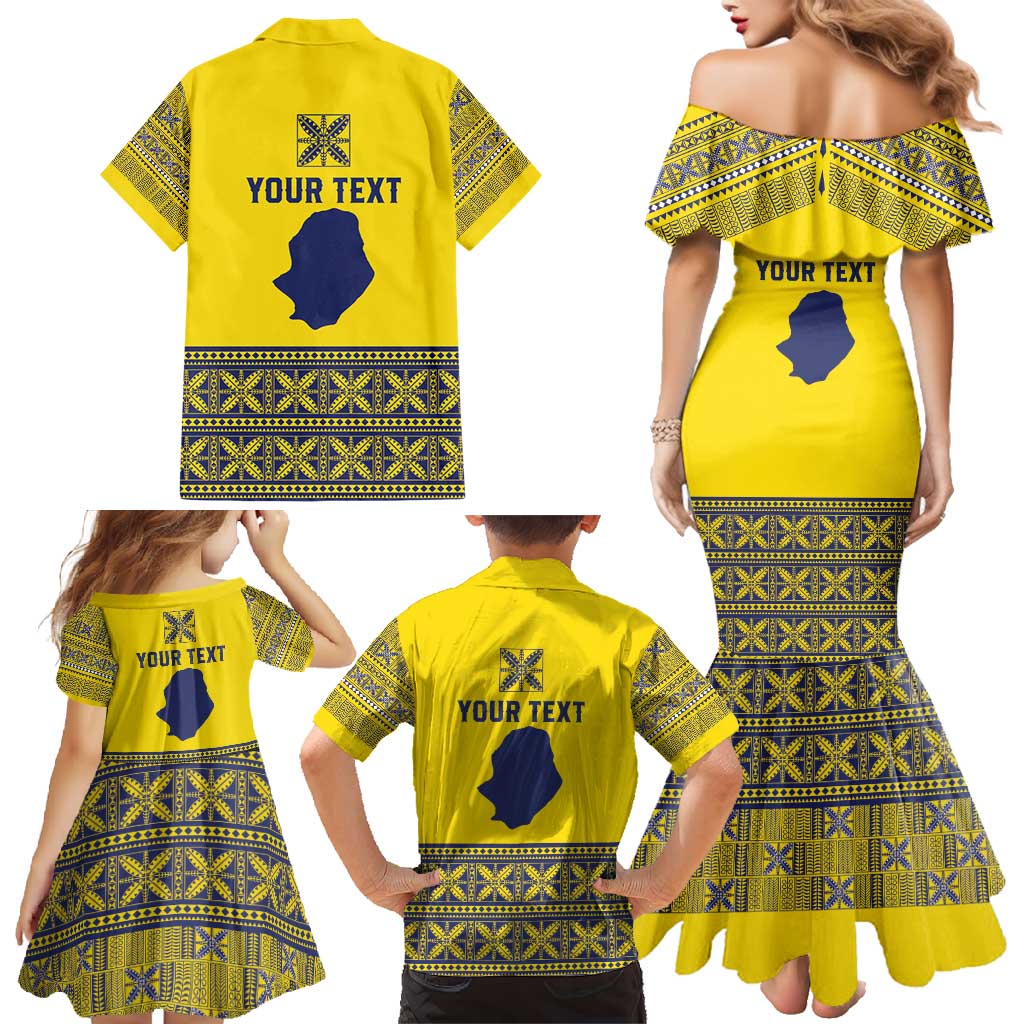 Niue Crab Personalised Family Matching Mermaid Dress and Hawaiian Shirt Niuean Hiapo Pattern LT9 - Polynesian Pride