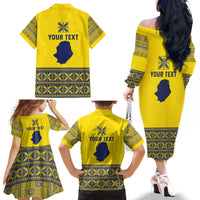 Niue Crab Personalised Family Matching Off The Shoulder Long Sleeve Dress and Hawaiian Shirt Niuean Hiapo Pattern LT9 - Polynesian Pride