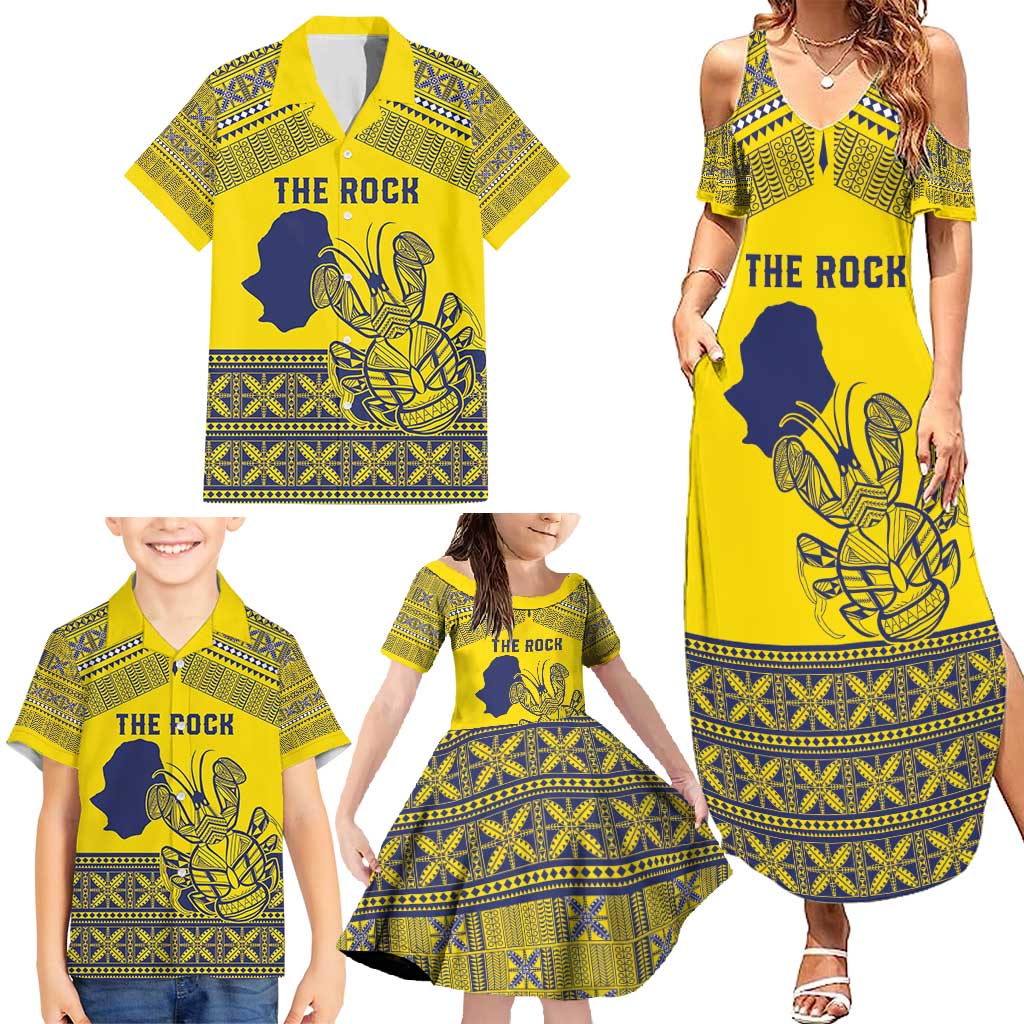 Niue Crab Personalised Family Matching Summer Maxi Dress and Hawaiian Shirt Niuean Hiapo Pattern LT9 - Polynesian Pride