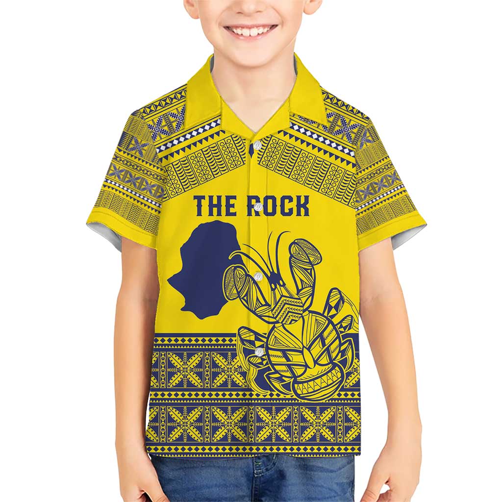 Niue Crab Personalised Kid Hawaiian Shirt Niuean Hiapo Pattern LT9 Kid Gold - Polynesian Pride
