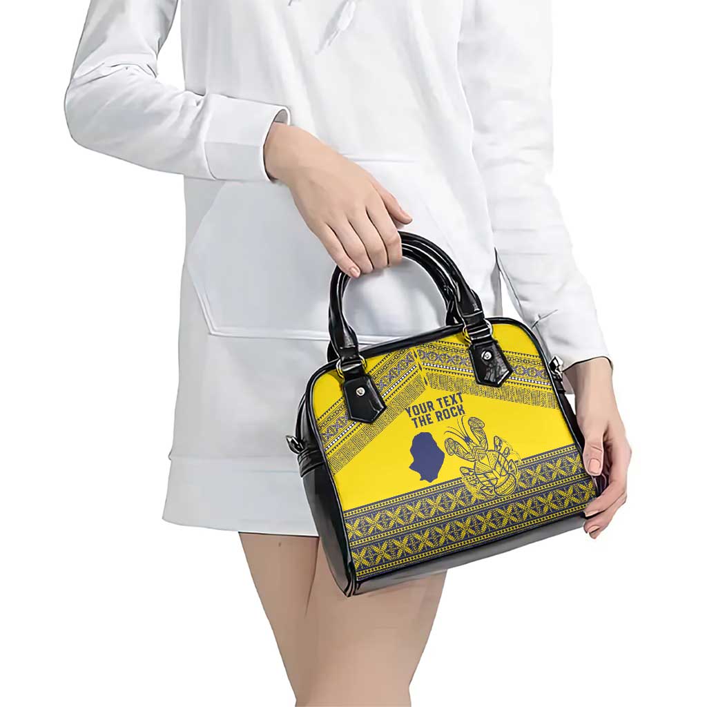 Niue Crab Personalised Shoulder Handbag Niuean Hiapo Pattern - Polynesian Pride