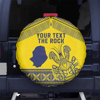 Niue Crab Personalised Spare Tire Cover Niuean Hiapo Pattern LT9 No hole Gold - Polynesian Pride