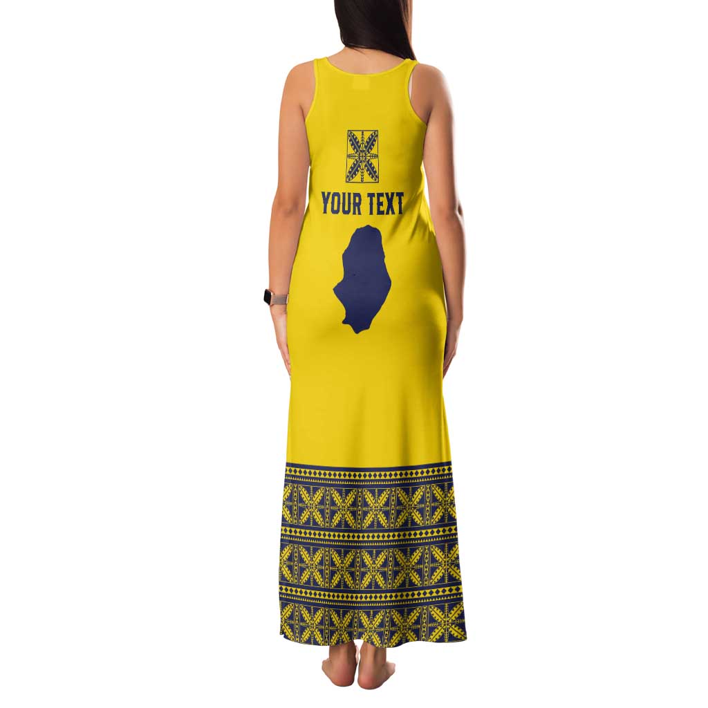 Niue Crab Personalised Tank Maxi Dress Niuean Hiapo Pattern LT9 - Polynesian Pride