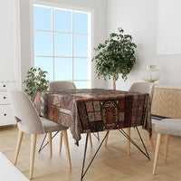Vintage Samoa Siapo Mamanu Tablecloth Brown Samoan Tapa Motif - Polynesian Pride