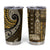 Vintage Samoa Siapo Mamanu Tumbler Cup Gold Samoan Tapa Motif - Polynesian Pride