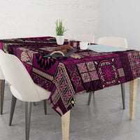 Vintage Samoa Siapo Mamanu Tablecloth Pink Samoan Tapa Motif - Polynesian Pride