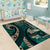 Vintage Samoa Siapo Mamanu Area Rug Teal Samoan Tapa Motif - Polynesian Pride