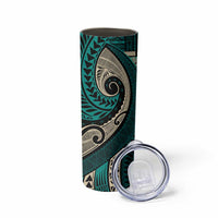 Vintage Samoa Siapo Mamanu Skinny Tumbler Teal Samoan Tapa Motif LT9 - Polynesian Pride