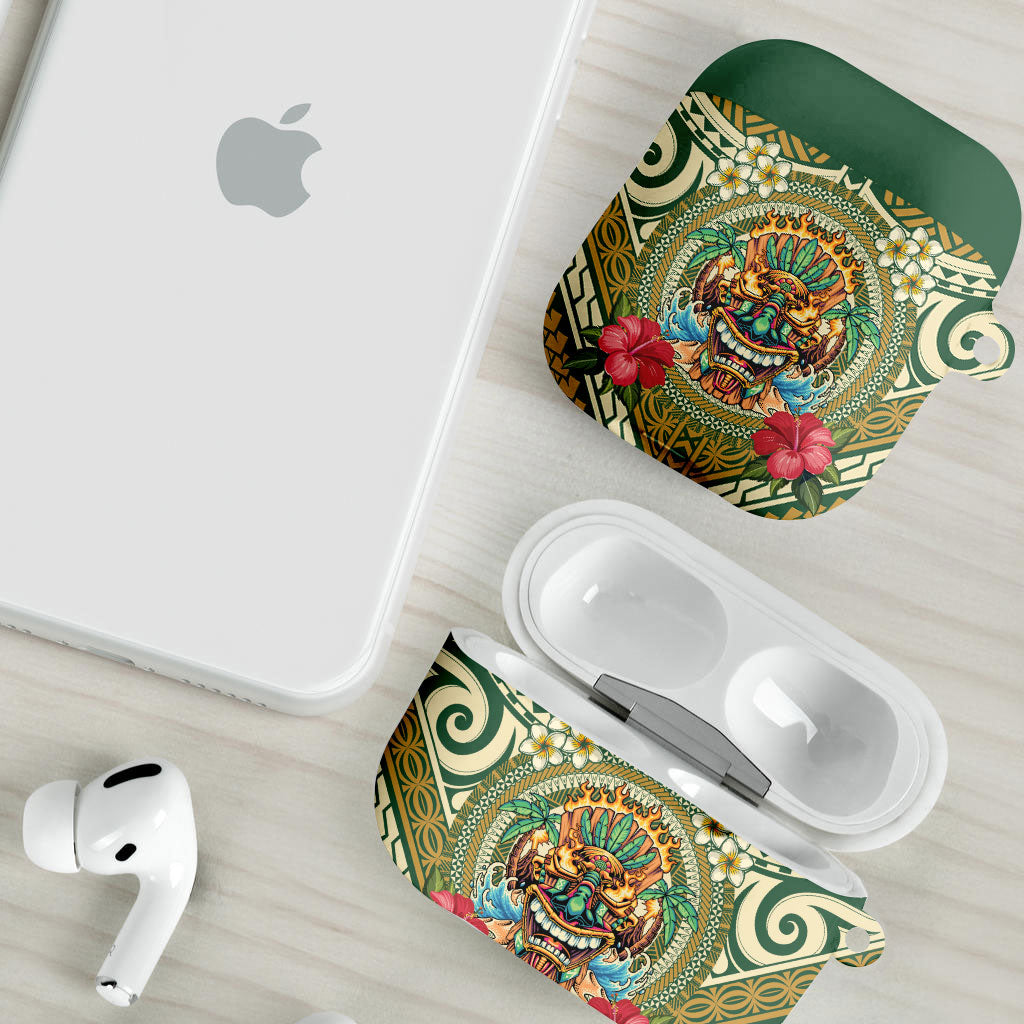 Hawaii Tiki Mask AirPods Case Mele Kalikimaka i Iulai!