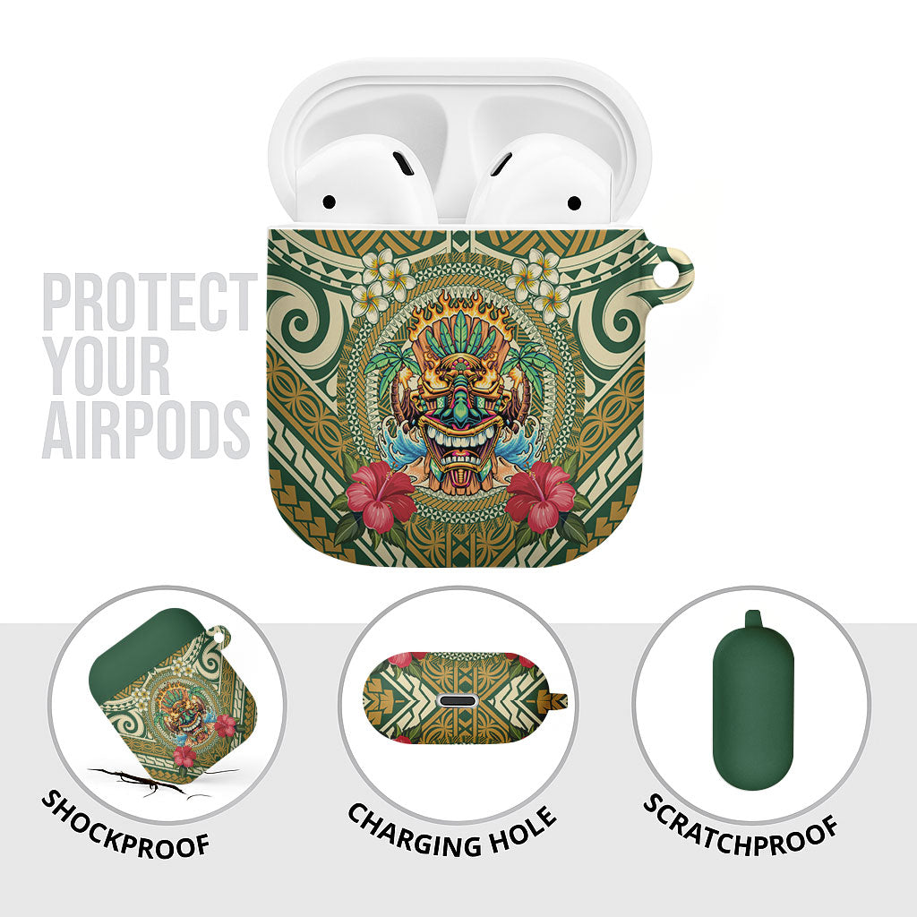 Hawaii Tiki Mask AirPods Case Mele Kalikimaka i Iulai!