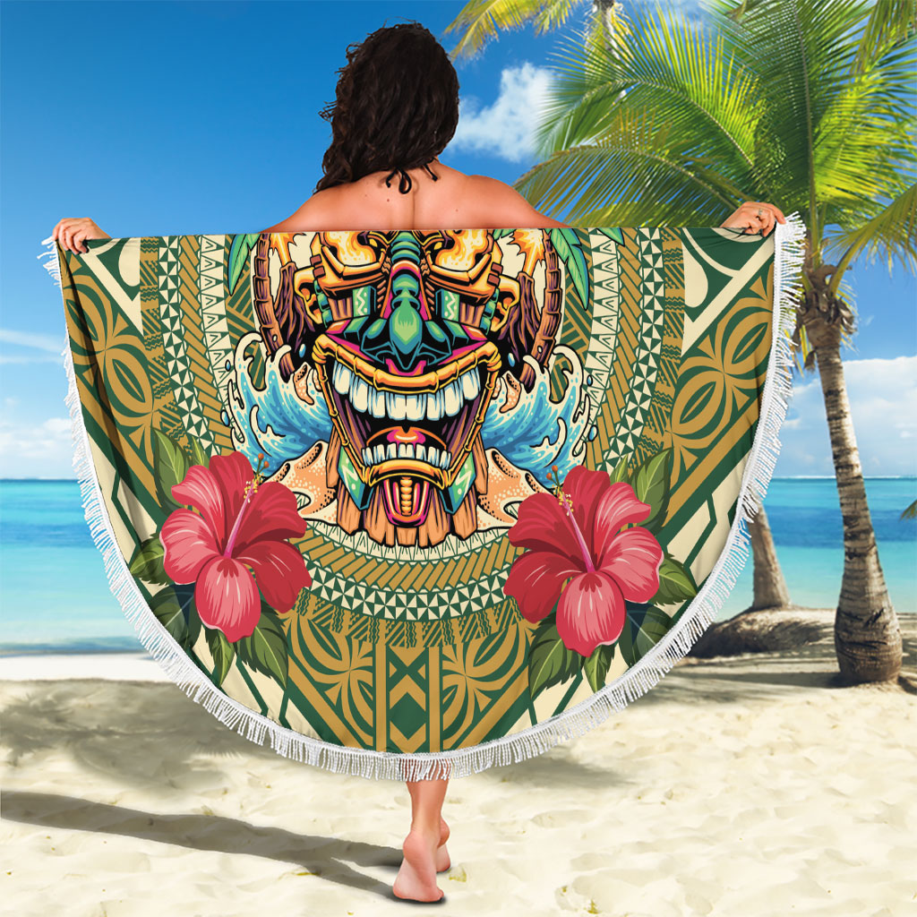 Hawaii Tiki Mask Beach Blanket Mele Kalikimaka i Iulai!