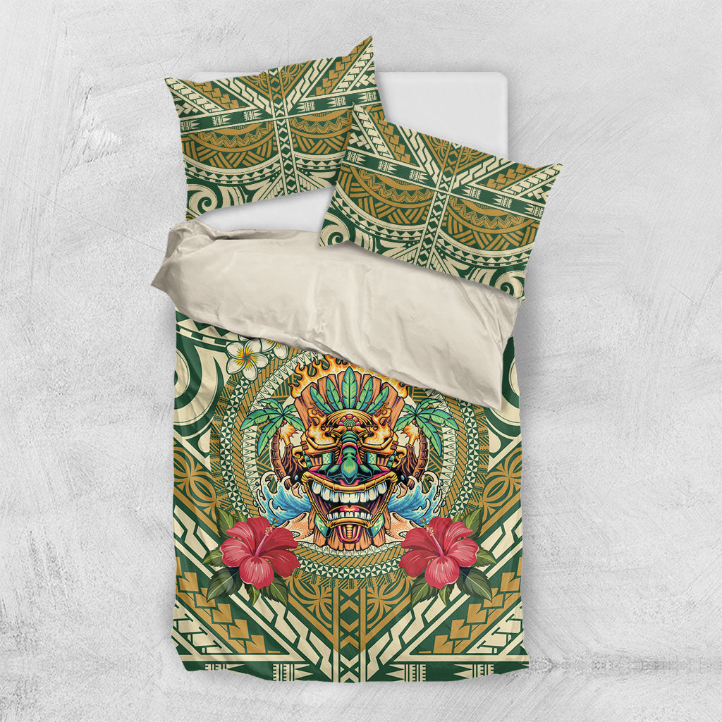 Hawaii Tiki Mask Bedding Set Mele Kalikimaka i Iulai!