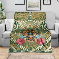 Hawaii Tiki Mask Blanket Mele Kalikimaka i Iulai!