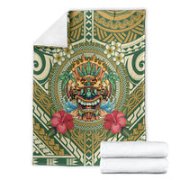Hawaii Tiki Mask Blanket Mele Kalikimaka i Iulai!