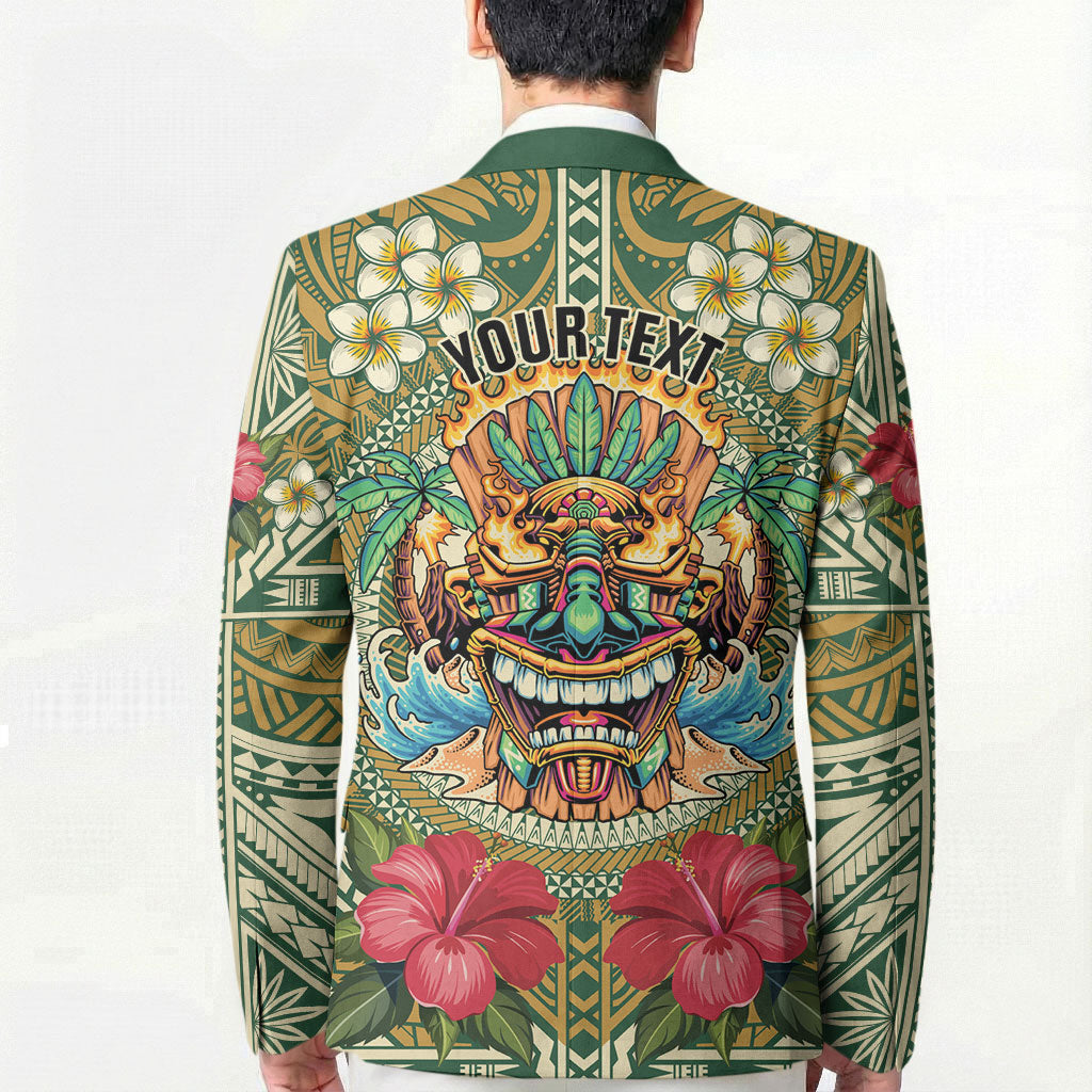 Hawaii Tiki Mask Personalized Blazer Mele Kalikimaka i Iulai!