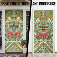 Hawaii Tiki Mask Personalized Door Cover Mele Kalikimaka i Iulai!