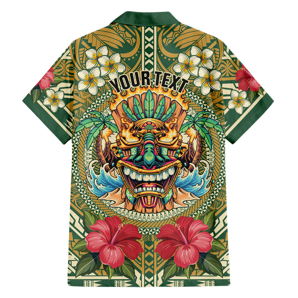 Hawaii Tiki Mask Personalized Family Matching Tank Maxi Dress and Hawaiian Shirt Mele Kalikimaka i Iulai! LT9 - Polynesian Pride