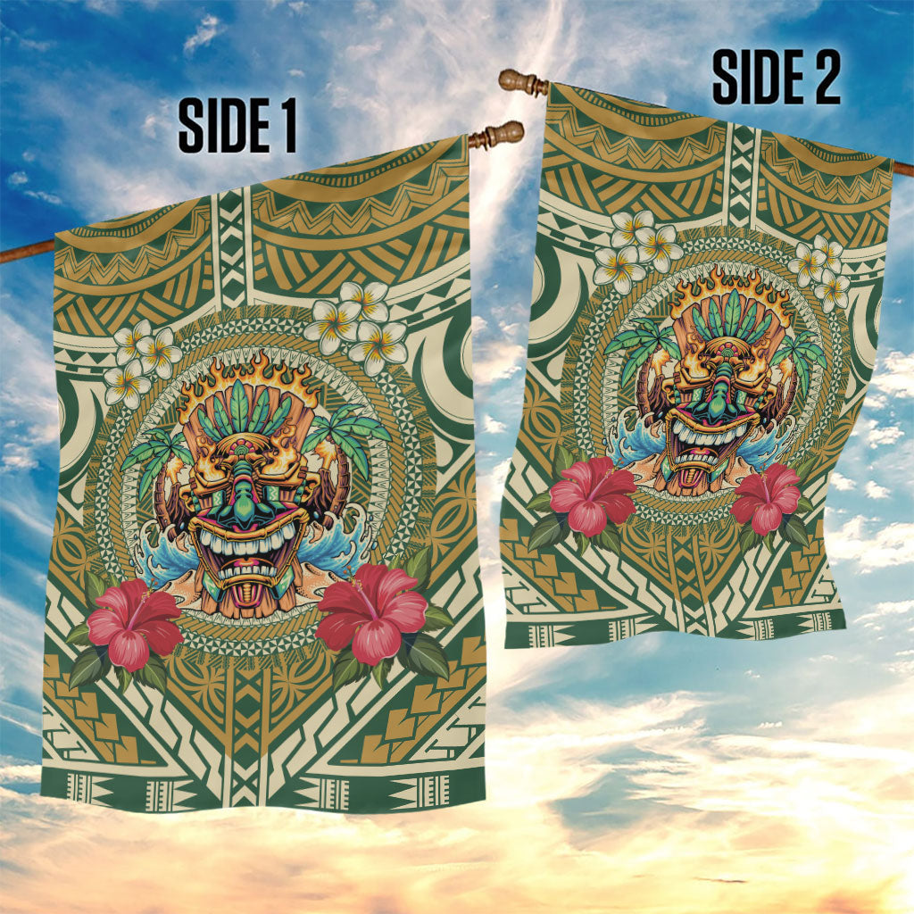 Hawaii Tiki Mask Garden Flag Mele Kalikimaka i Iulai!