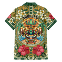 Hawaii Tiki Mask Personalized Hawaiian Shirt Mele Kalikimaka i Iulai!