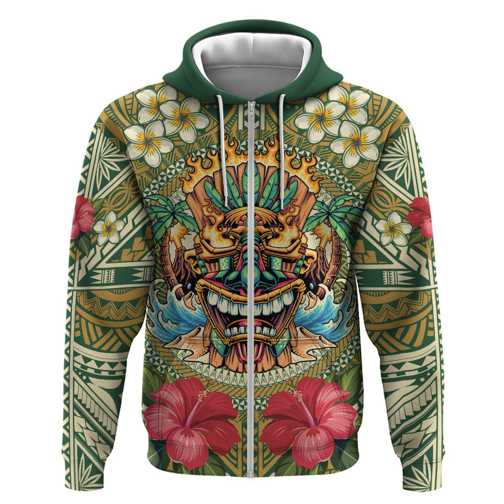 Hawaii Tiki Mask Personalized Hoodie Mele Kalikimaka i Iulai!