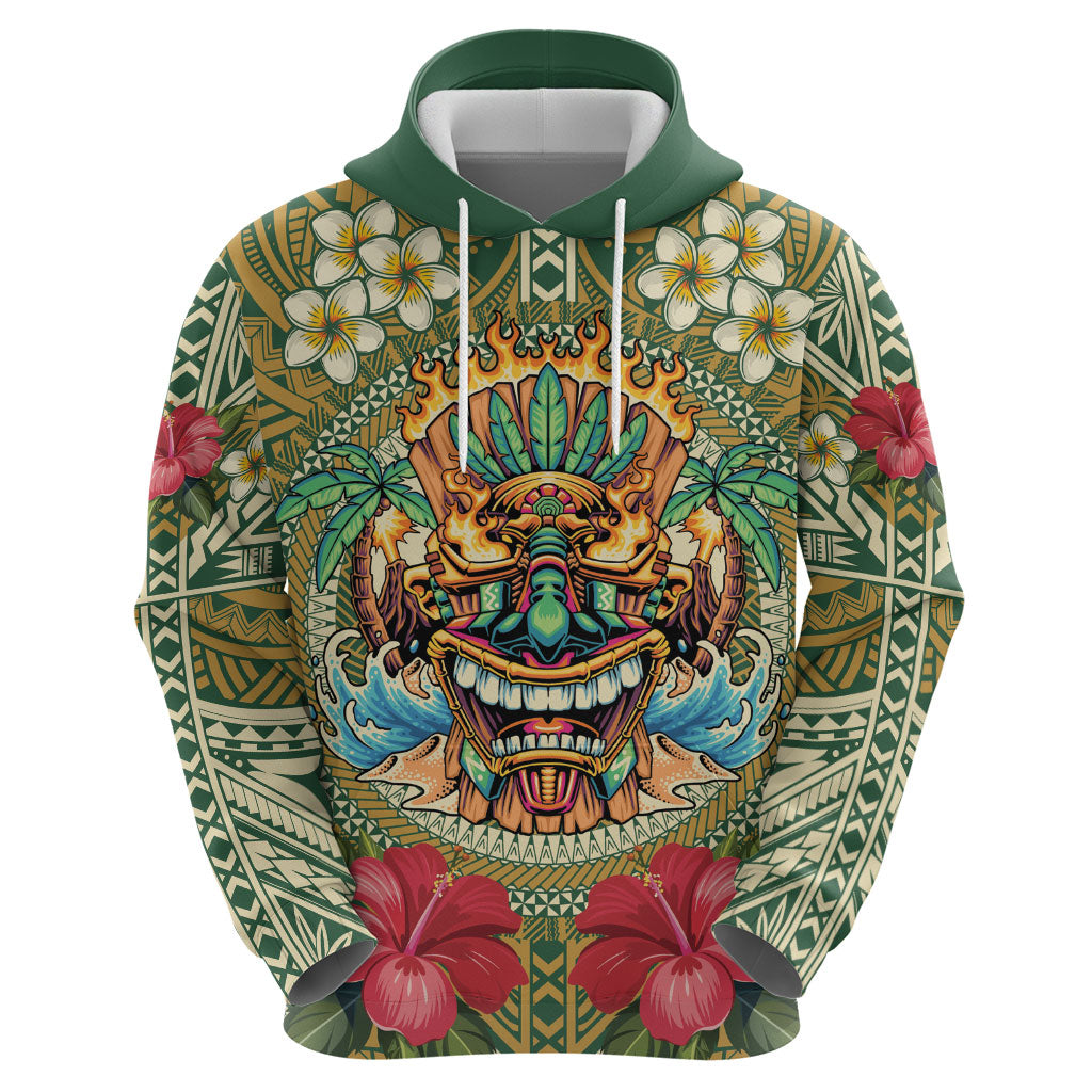 Hawaii Tiki Mask Personalized Hoodie Mele Kalikimaka i Iulai!