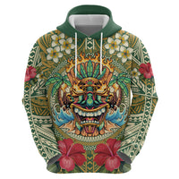 Hawaii Tiki Mask Personalized Hoodie Mele Kalikimaka i Iulai!