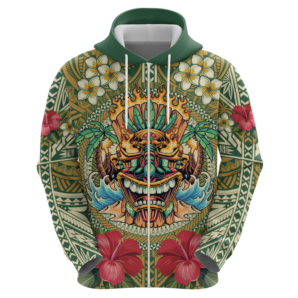 Hawaii Tiki Mask Personalized Hoodie Mele Kalikimaka i Iulai!