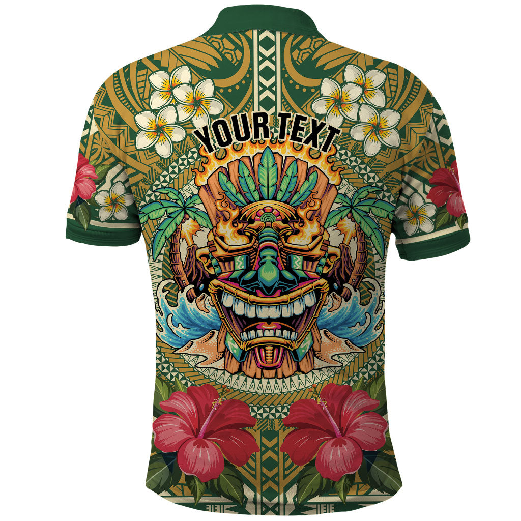 Hawaii Tiki Mask Personalized Polo Shirt Mele Kalikimaka i Iulai!