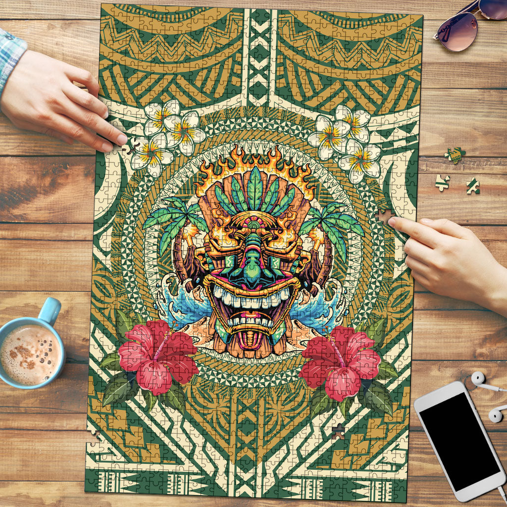 Hawaii Tiki Mask Puzzle Mele Kalikimaka i Iulai!