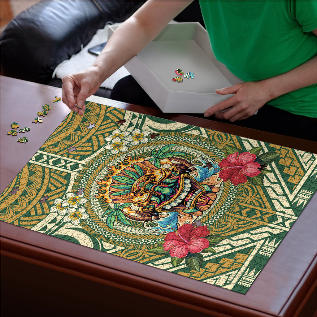 Hawaii Tiki Mask Puzzle Mele Kalikimaka i Iulai!