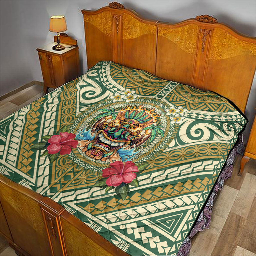 Hawaii Tiki Mask Quilt Mele Kalikimaka i Iulai!