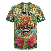 Hawaii Tiki Mask Personalized Rugby Jersey Mele Kalikimaka i Iulai!