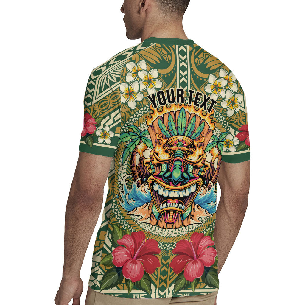 Hawaii Tiki Mask Personalized Rugby Jersey Mele Kalikimaka i Iulai!