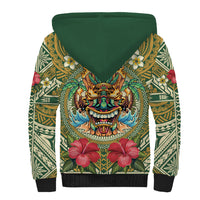 Hawaii Tiki Mask Personalized Sherpa Hoodie Mele Kalikimaka i Iulai!