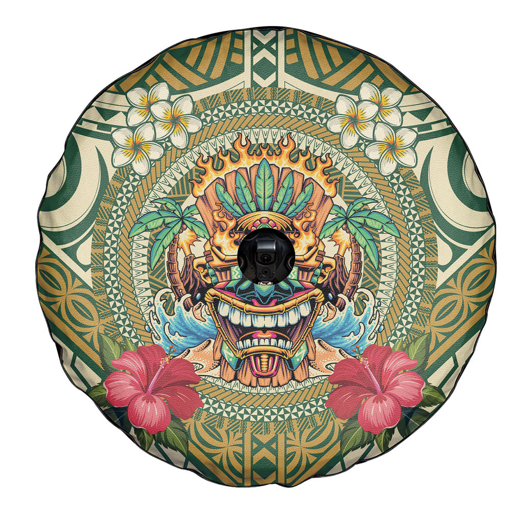 Hawaii Tiki Mask Spare Tire Cover Mele Kalikimaka i Iulai!