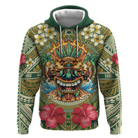 Hawaii Tiki Mask Personalized Zip Hoodie Mele Kalikimaka i Iulai!
