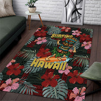 Hawaii Tiki Surfing Area Rug Mele Kalikimaka i Iulai!
