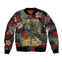 Hawaii Tiki Surfing Bomber Jacket Mele Kalikimaka i Iulai!