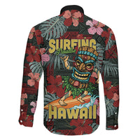 Hawaii Tiki Surfing Family Matching Off Shoulder Short Dress and Hawaiian Shirt Mele Kalikimaka i Iulai! LT9 - Polynesian Pride