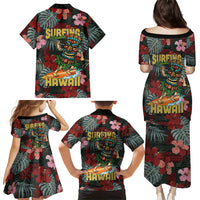 Hawaii Tiki Surfing Family Matching Puletasi and Hawaiian Shirt Mele Kalikimaka i Iulai! LT9 - Polynesian Pride