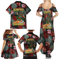 Hawaii Tiki Surfing Family Matching Summer Maxi Dress and Hawaiian Shirt Mele Kalikimaka i Iulai! LT9 - Polynesian Pride