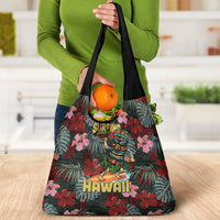 Hawaii Tiki Surfing Grocery Bag Mele Kalikimaka i Iulai!