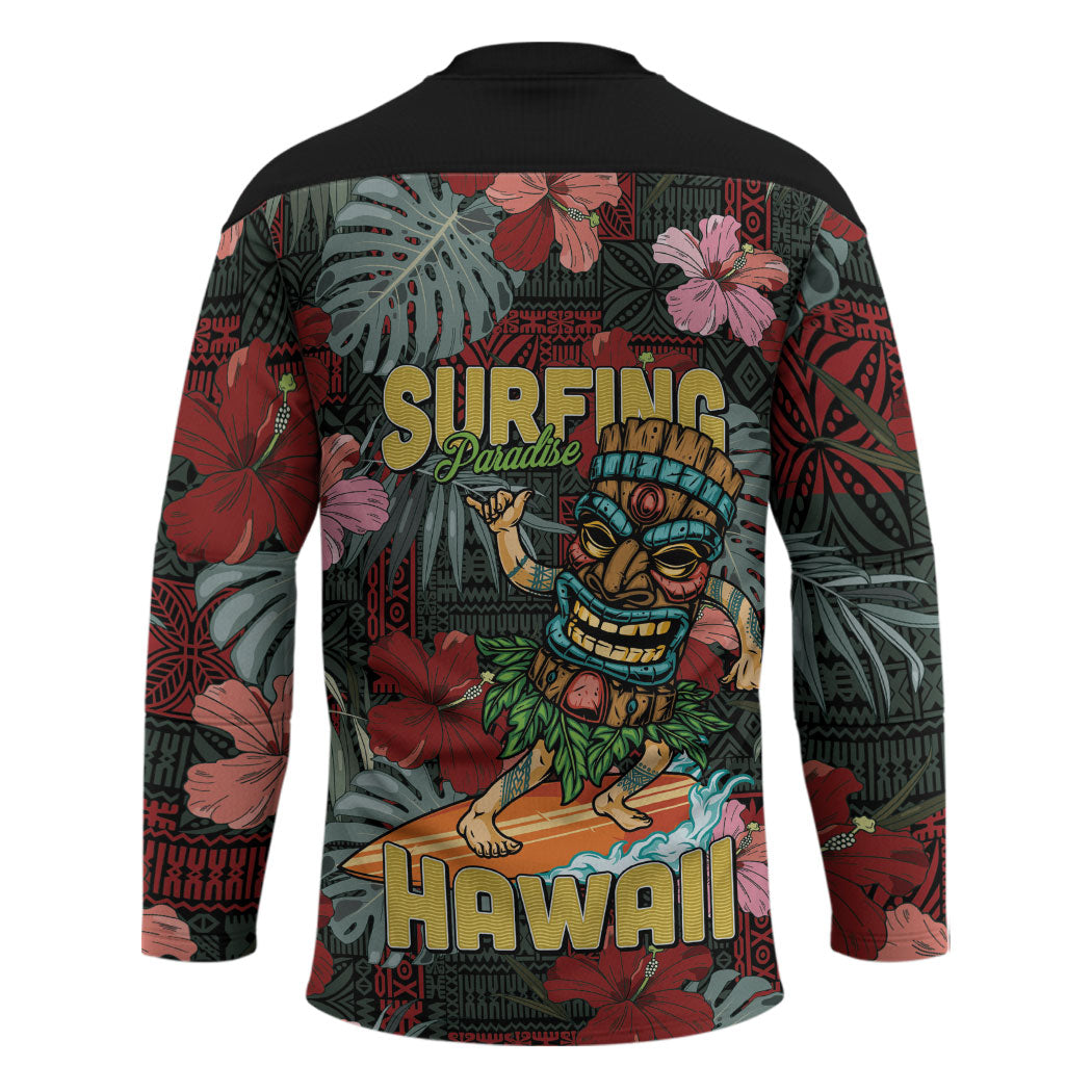 Hawaii Tiki Surfing Hockey Jersey Mele Kalikimaka i Iulai! LT9 - Polynesian Pride